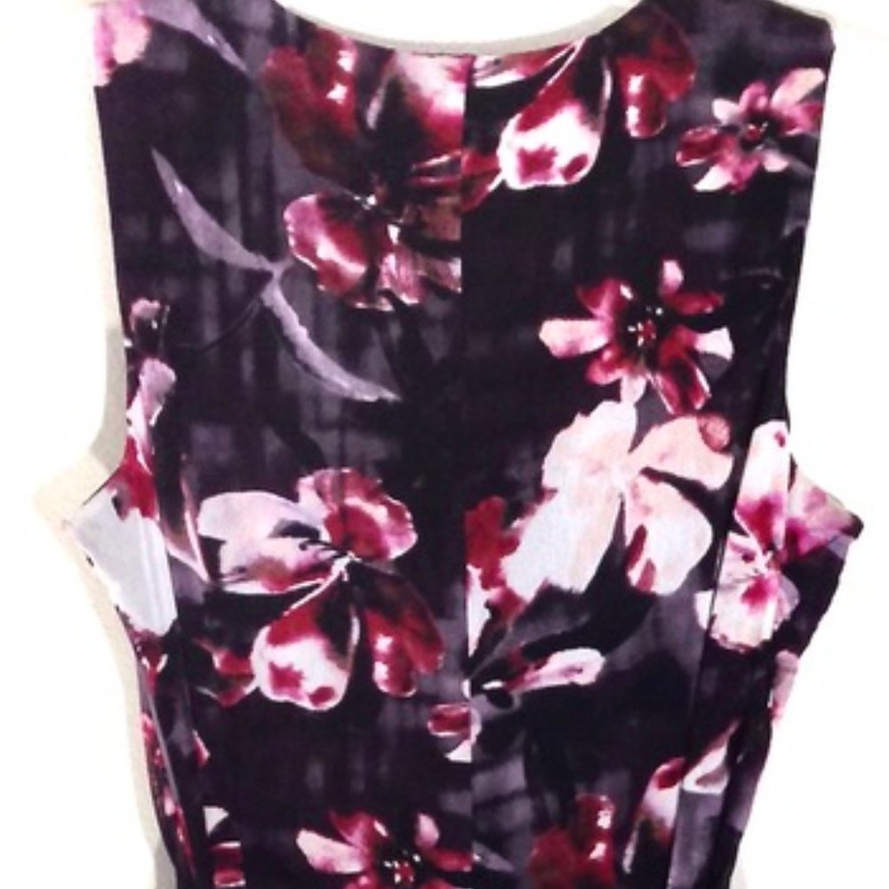 VERA WANG-Sheer Floral Layered Hi-Lo Dress - Picture 7 of 12
